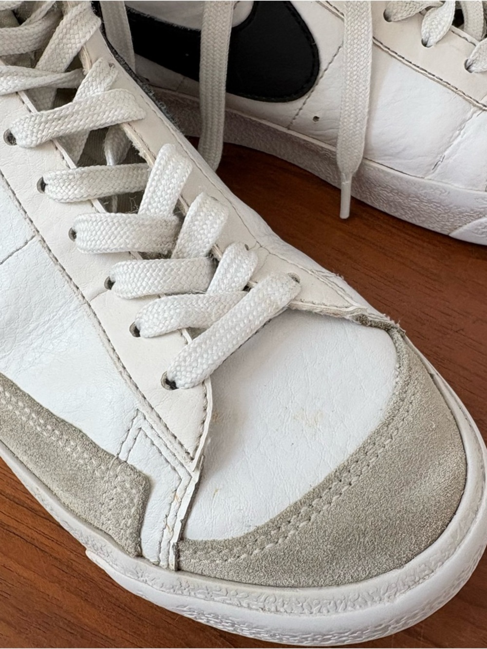 Nike Blazer Mid 77 Vintage White Black Sneakers Shoes Unisex Youth 6.5Y Classic - Picture 8 of 10